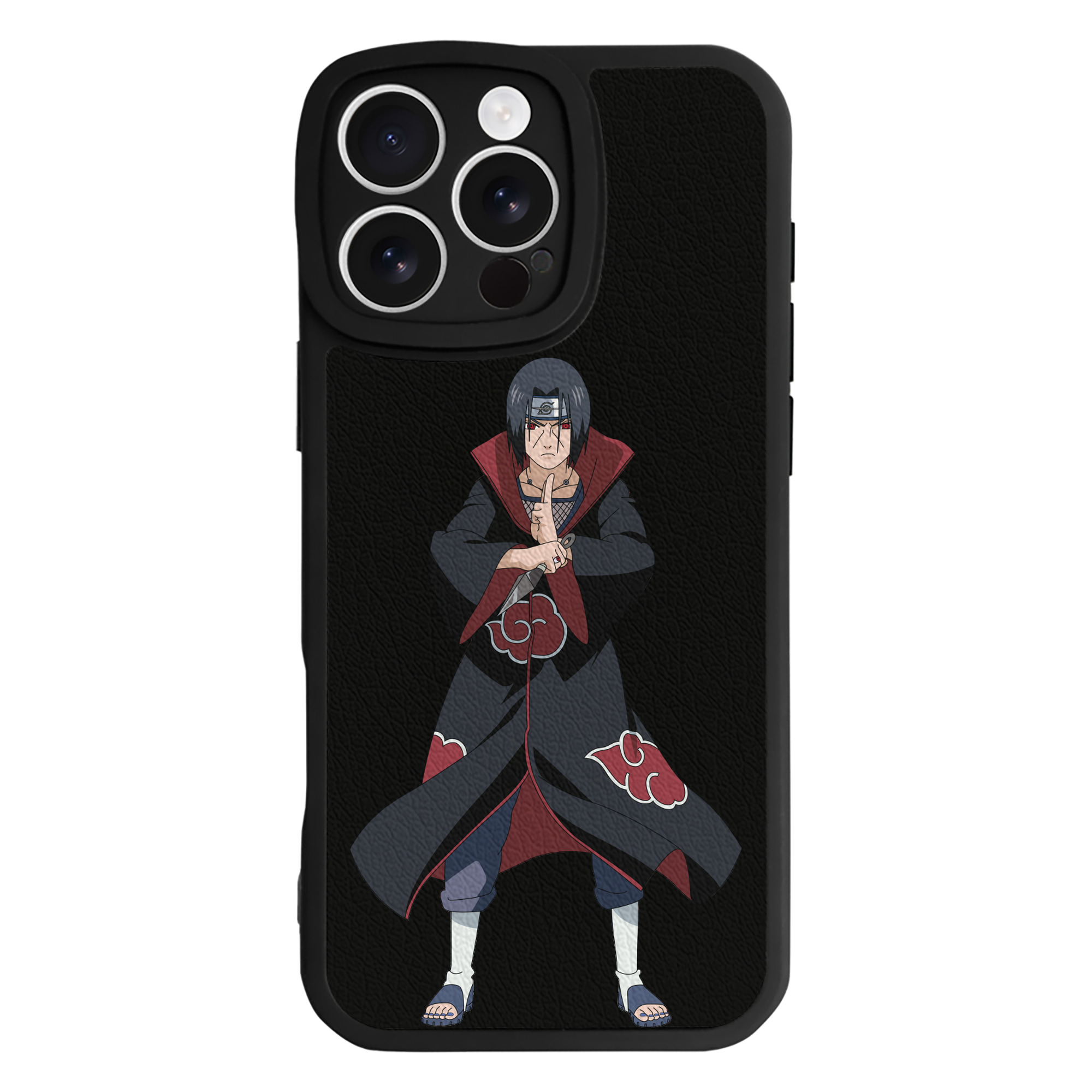 （画像用） NARUTO -ナルト- うちは イタチ Uchiha Itachi 【iPhone 16シリーズ対応】シリコンスマホケース（レザー調） 材質：シリコン
